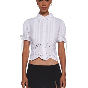 NWOT dELiA*s Dollskills Proper Lady Poplin Blouse SOLD OUT ONLINE